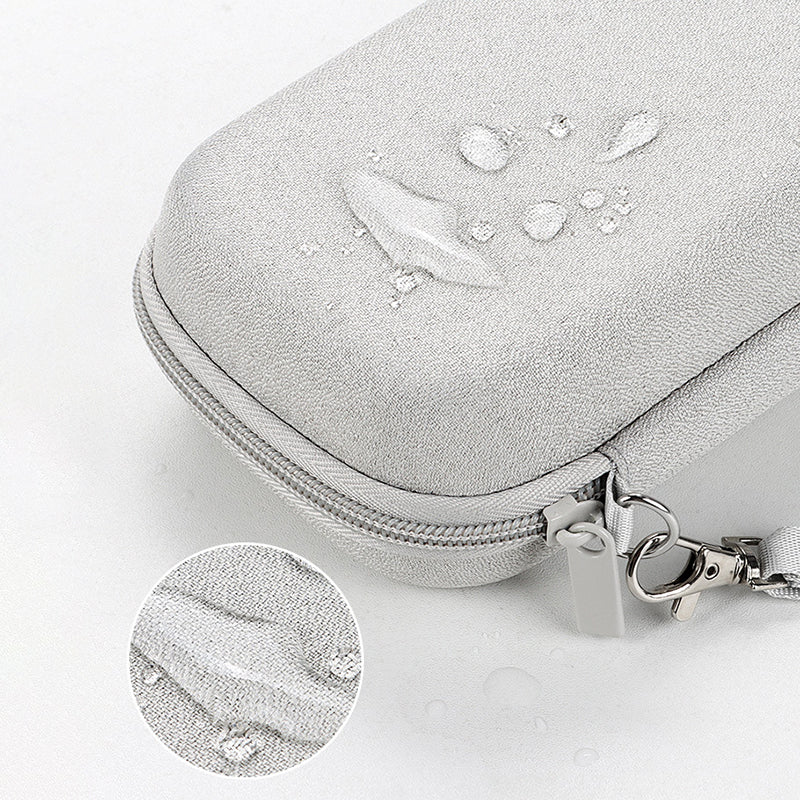 Data Cable Organizer Digital Accessories Storage Bag with Lanyard, Size L - Grey