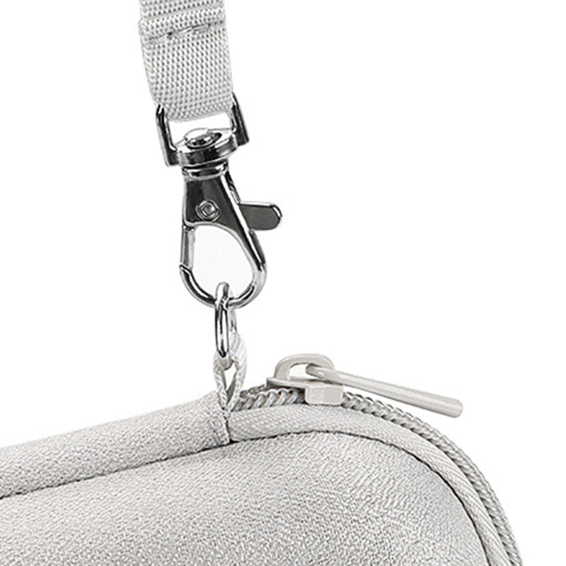 Data Cable Organizer Digital Accessories Storage Bag with Lanyard, Size L - Grey