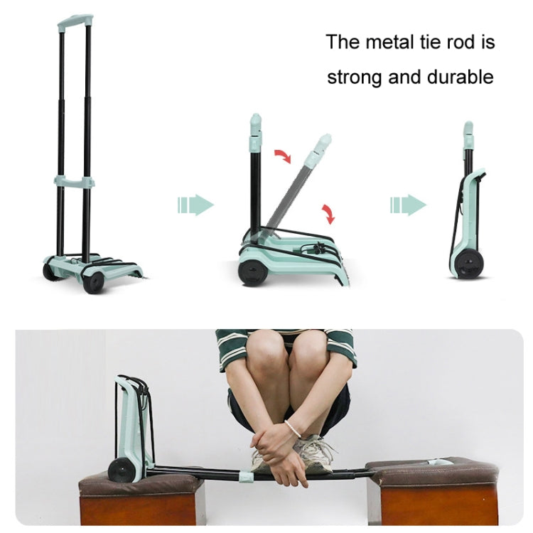 Folding Shopping Trolley 2-Wheels Shopping Cart Grocery Trolley with Storage Bag