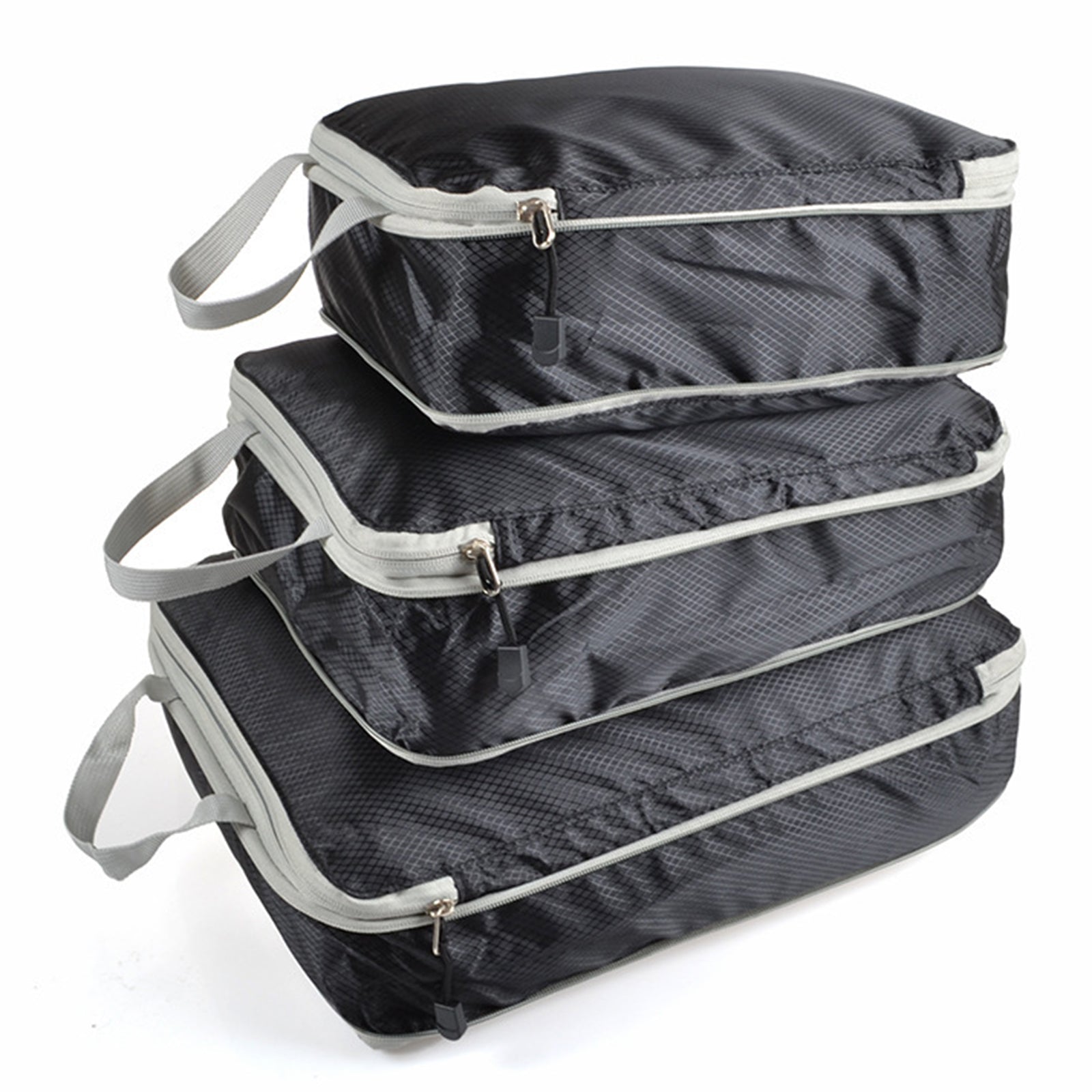 3Pcs Compression Packing Cubes Storage Bags Travel Suitcase Luggage Organizers