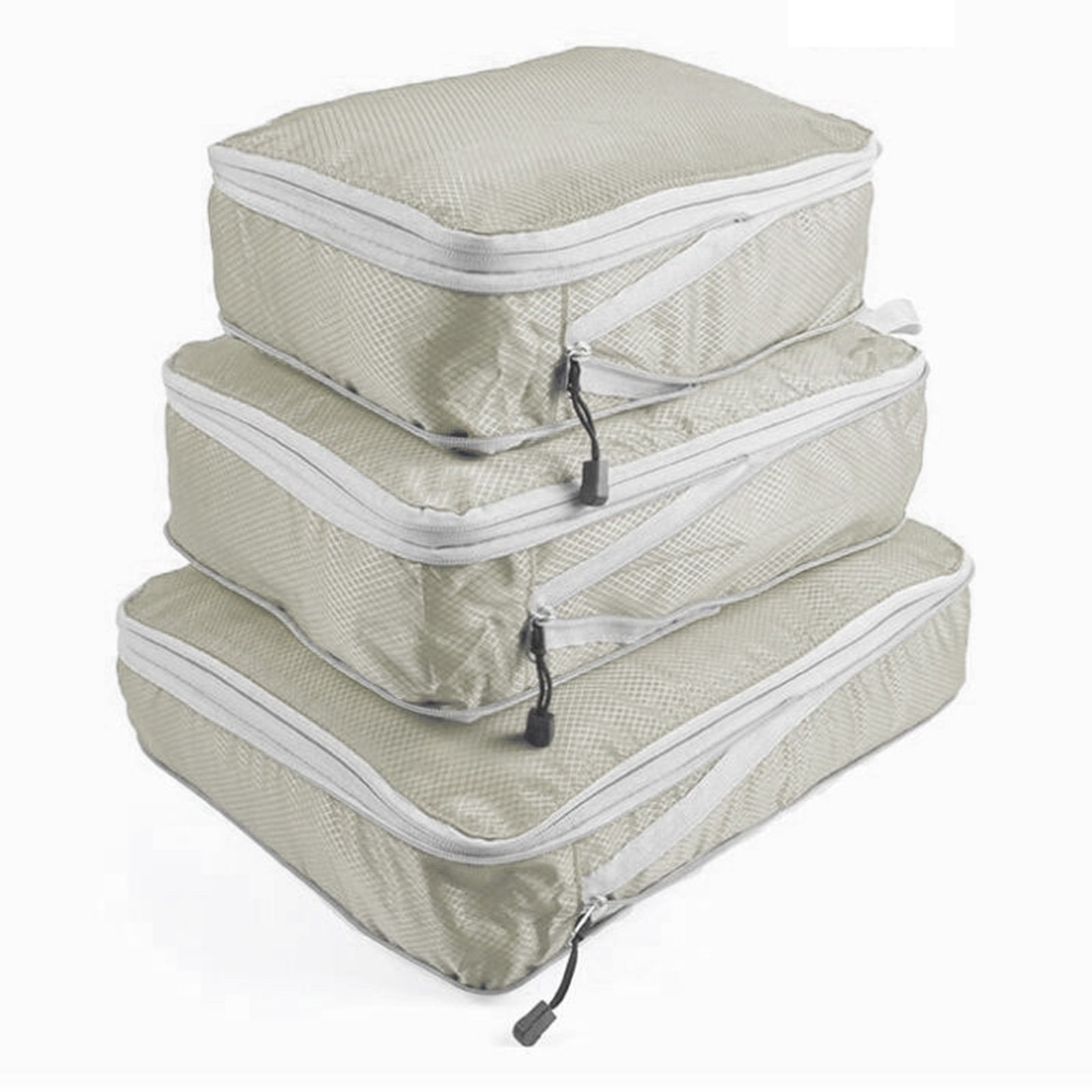 3Pcs Compression Packing Cubes Storage Bags Travel Suitcase Luggage Organizers