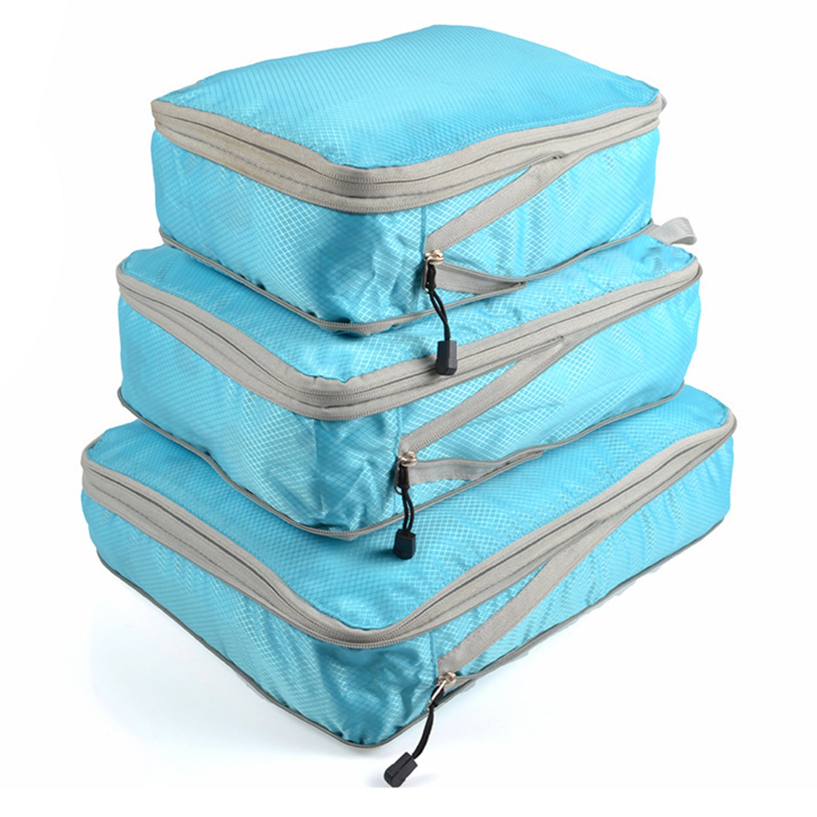 3Pcs Compression Packing Cubes Storage Bags Travel Suitcase Luggage Organizers