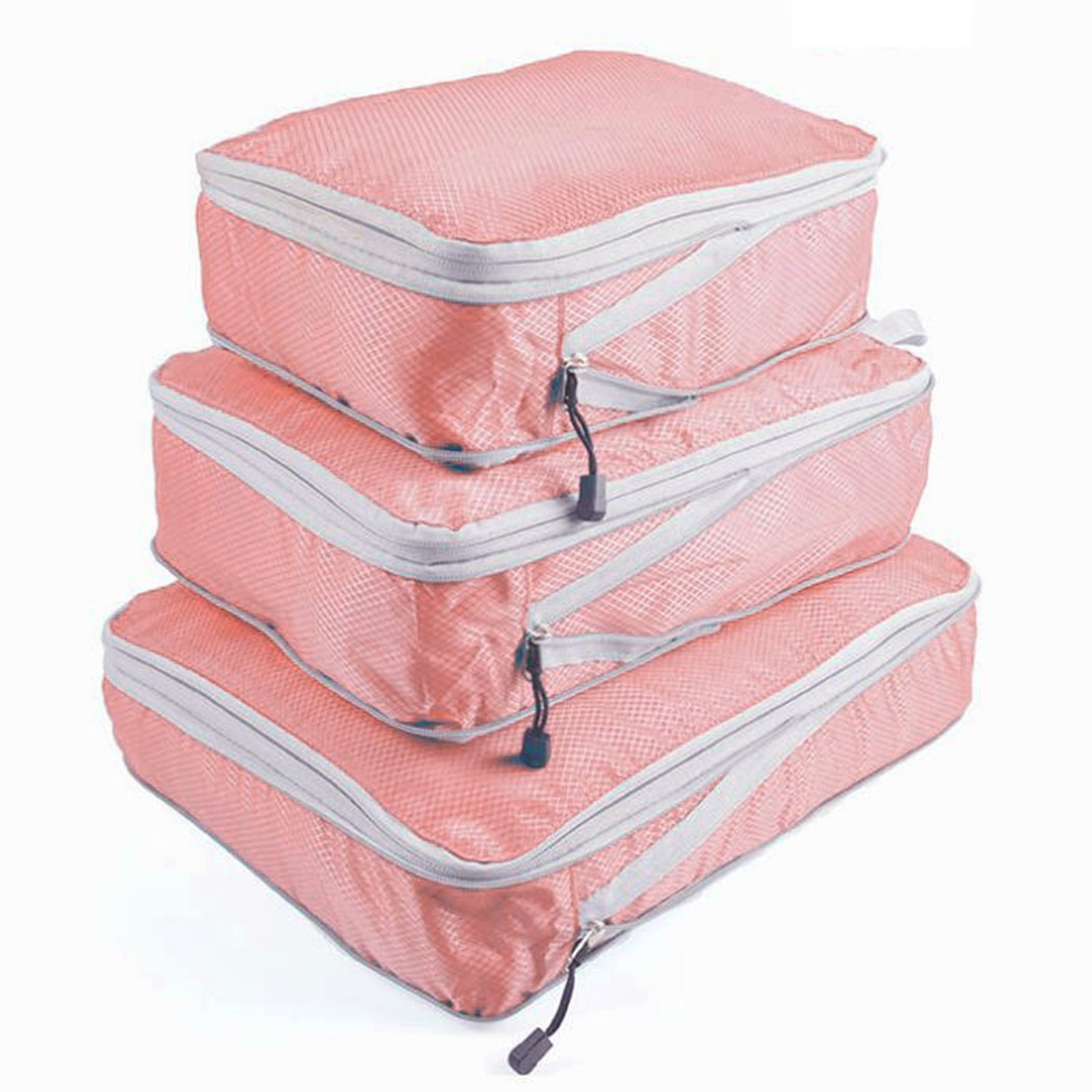 3Pcs Compression Packing Cubes Storage Bags Travel Suitcase Luggage Organizers