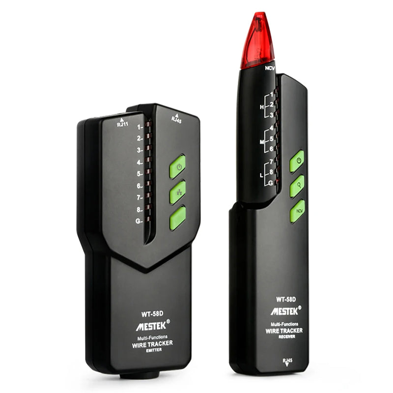 MESTEK WT58D Multifunction RJ45 RJ11 Network Cable Tester Electric Wire Line Finder Tracker