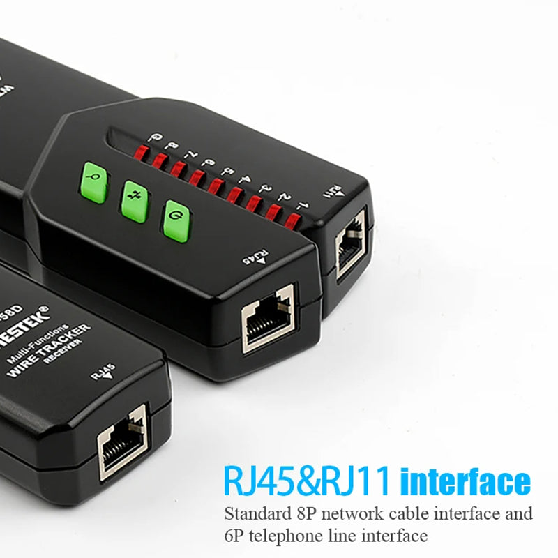 MESTEK WT58D Multifunction RJ45 RJ11 Network Cable Tester Electric Wire Line Finder Tracker