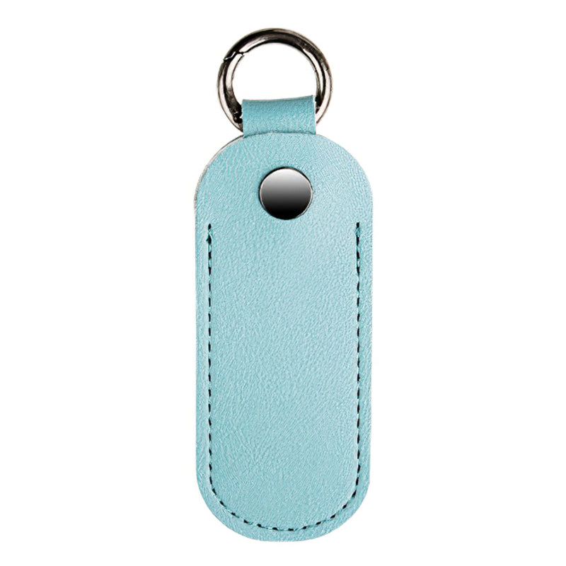 PU Leather U-disk Memory Card Storage Bag Anti-lost Protective Cover with Keyring