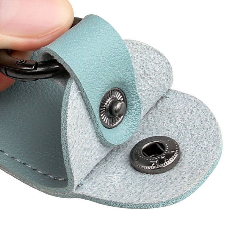 PU Leather U-disk Memory Card Storage Bag Anti-lost Protective Cover with Keyring
