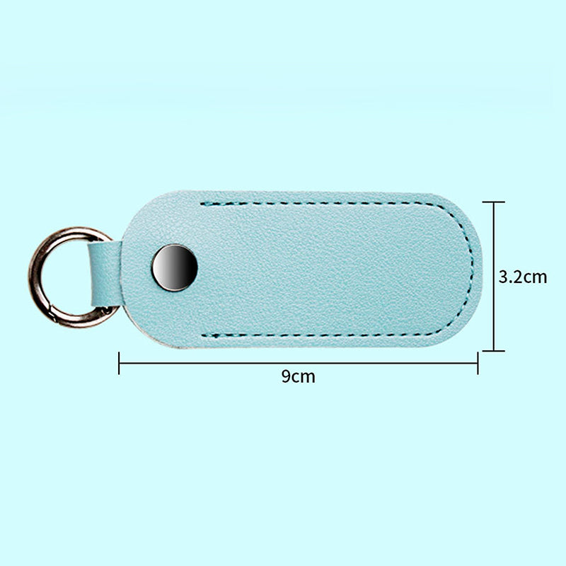 PU Leather U-disk Memory Card Storage Bag Anti-lost Protective Cover with Keyring