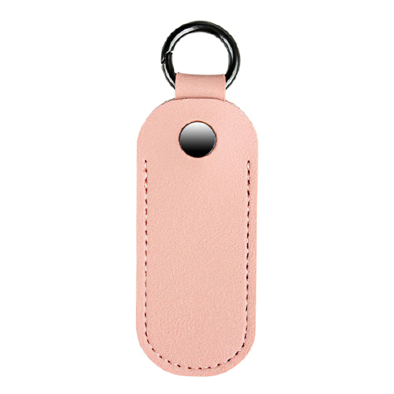 PU Leather U-disk Memory Card Storage Bag Anti-lost Protective Cover with Keyring