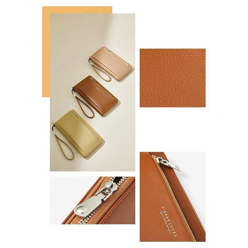 PIERRE LOUES PL815-25 Women Long Wallet PU Leather Phone Storage Clutch Bag