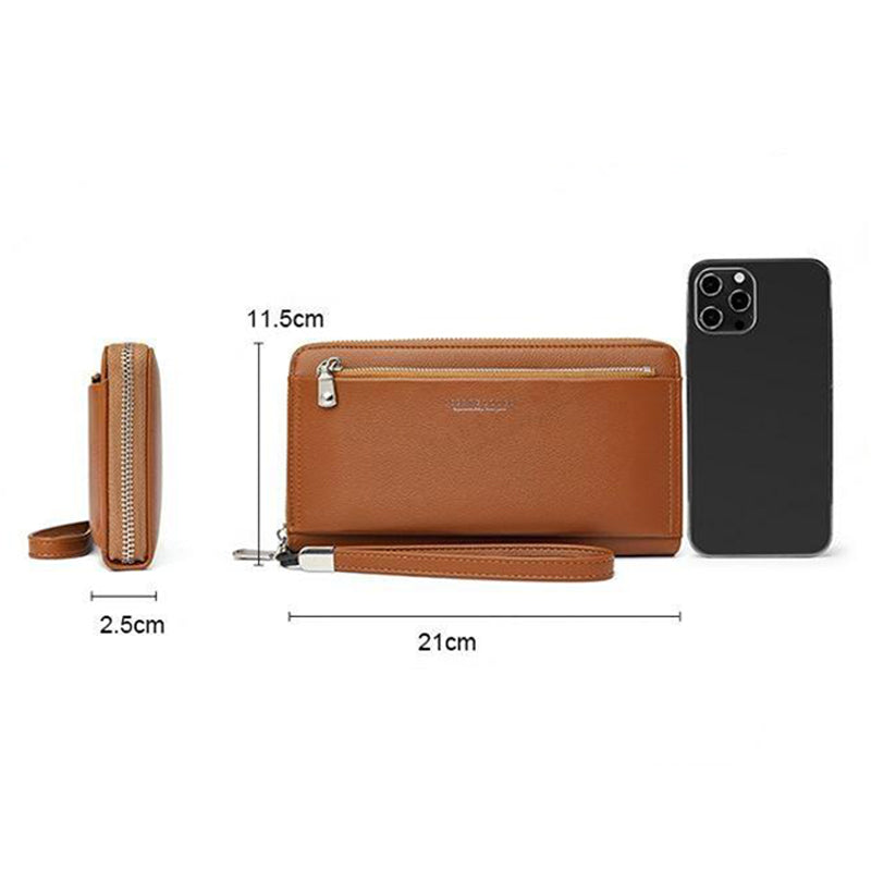 PIERRE LOUES PL815-25 Women Long Wallet PU Leather Phone Storage Clutch Bag