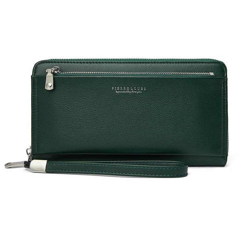 PIERRE LOUES PL815-25 Women Long Wallet PU Leather Phone Storage Clutch Bag