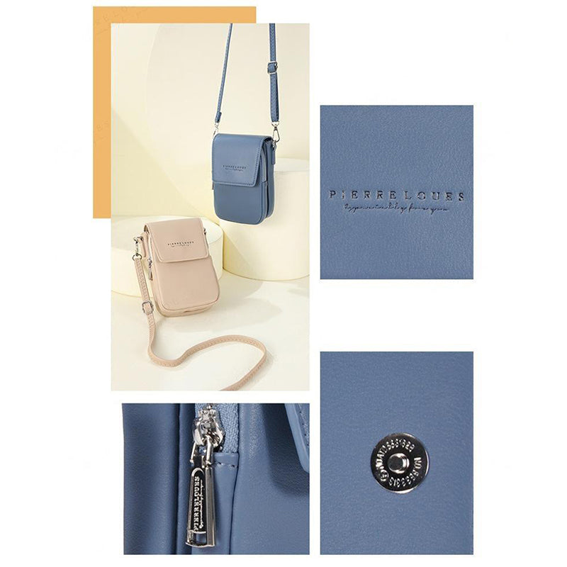 PIERRE LOUES PL614-44 PU Leather Women Crossbody Bag Phone Cosmetics Carrying Bag