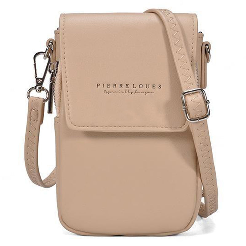 PIERRE LOUES PL614-44 PU Leather Women Crossbody Bag Phone Cosmetics Carrying Bag