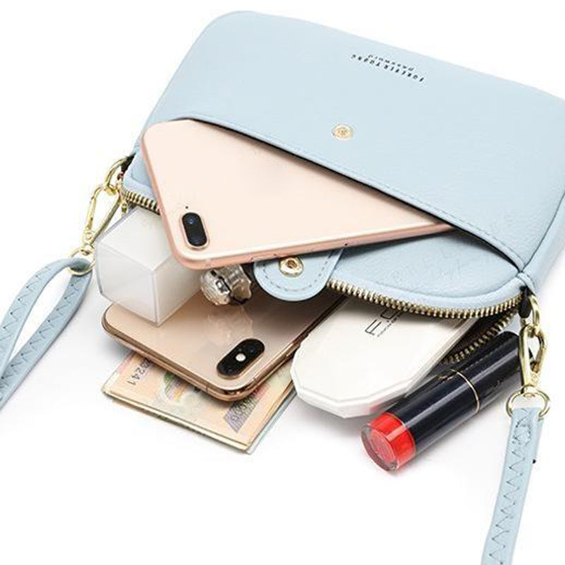FOREVER YOUNG PL614-64 PU Leather Crossbody Bag Solid Color Women Shoulder Bag