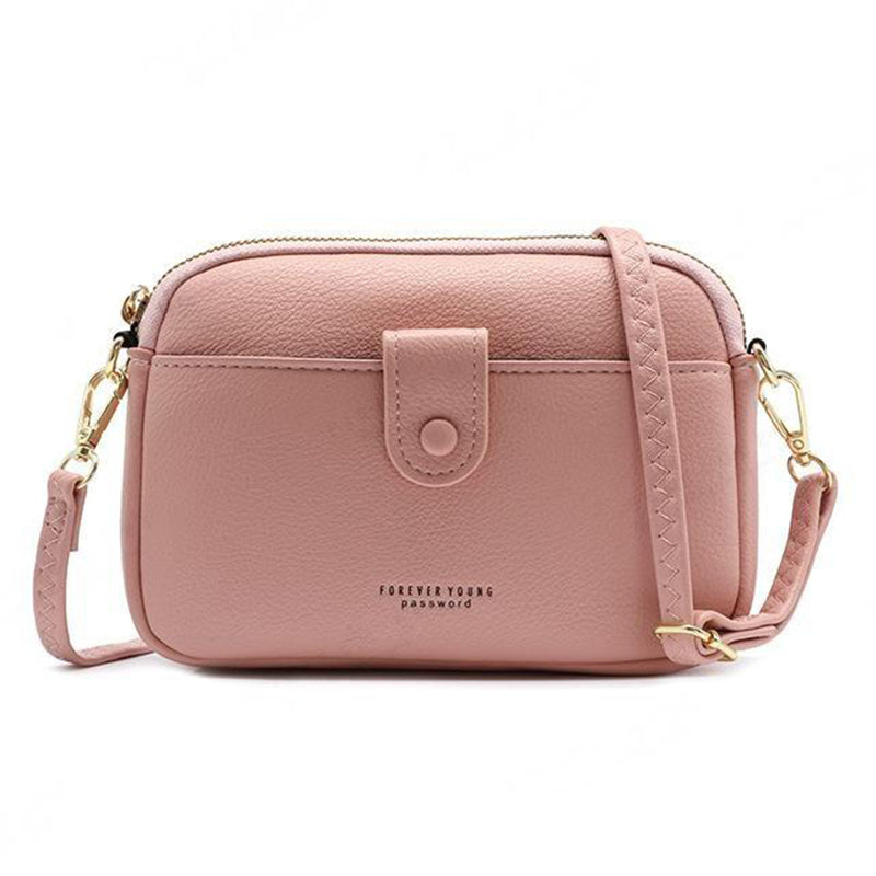 FOREVER YOUNG PL614-64 PU Leather Crossbody Bag Solid Color Women Shoulder Bag