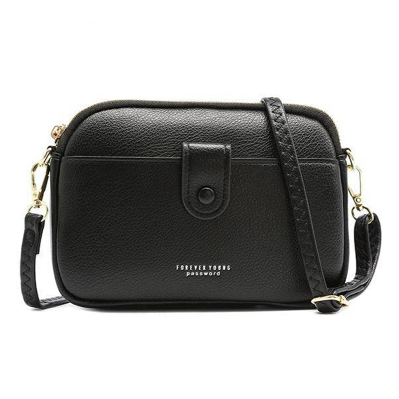 FOREVER YOUNG PL614-64 PU Leather Crossbody Bag Solid Color Women Shoulder Bag