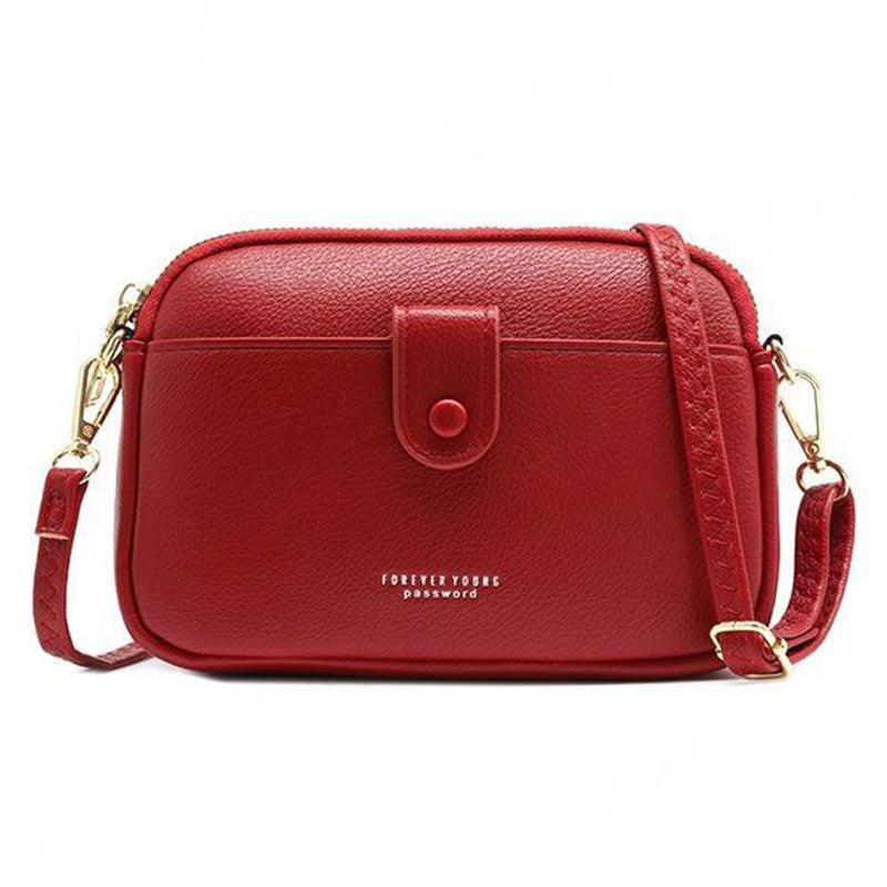 FOREVER YOUNG PL614-64 PU Leather Crossbody Bag Solid Color Women Shoulder Bag