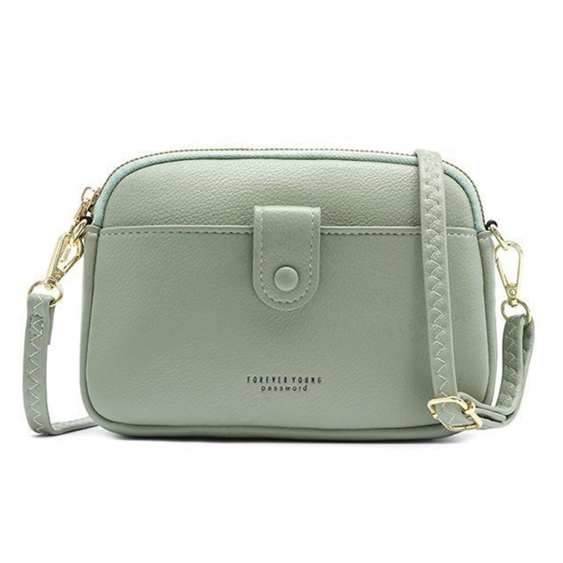 FOREVER YOUNG PL614-64 PU Leather Crossbody Bag Solid Color Women Shoulder Bag