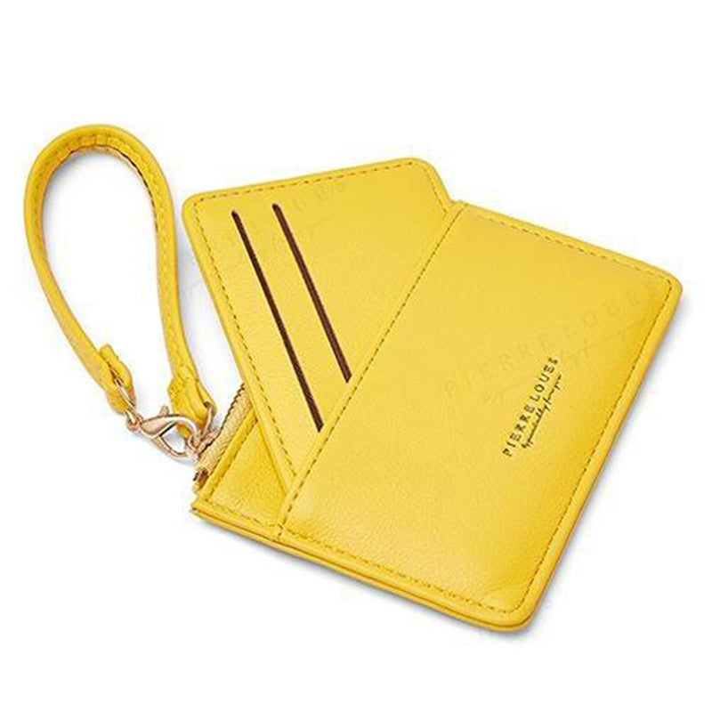 PIERRE LOUES PL19-45B Solid Color Women Coin Purse PU Leather Small Wallet