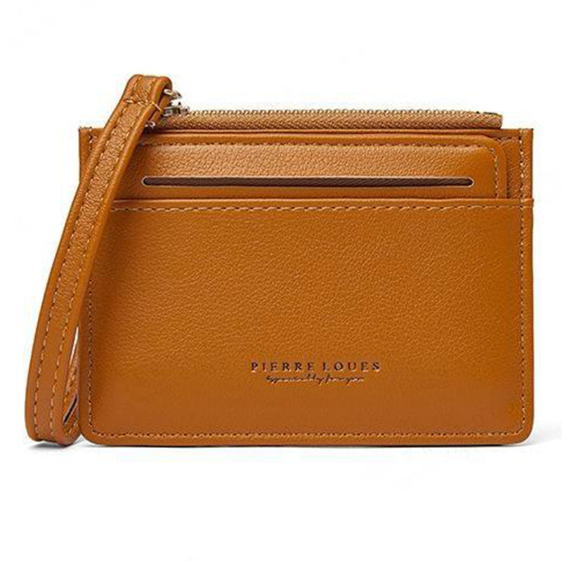 PIERRE LOUES PL19-45B Solid Color Women Coin Purse PU Leather Small Wallet
