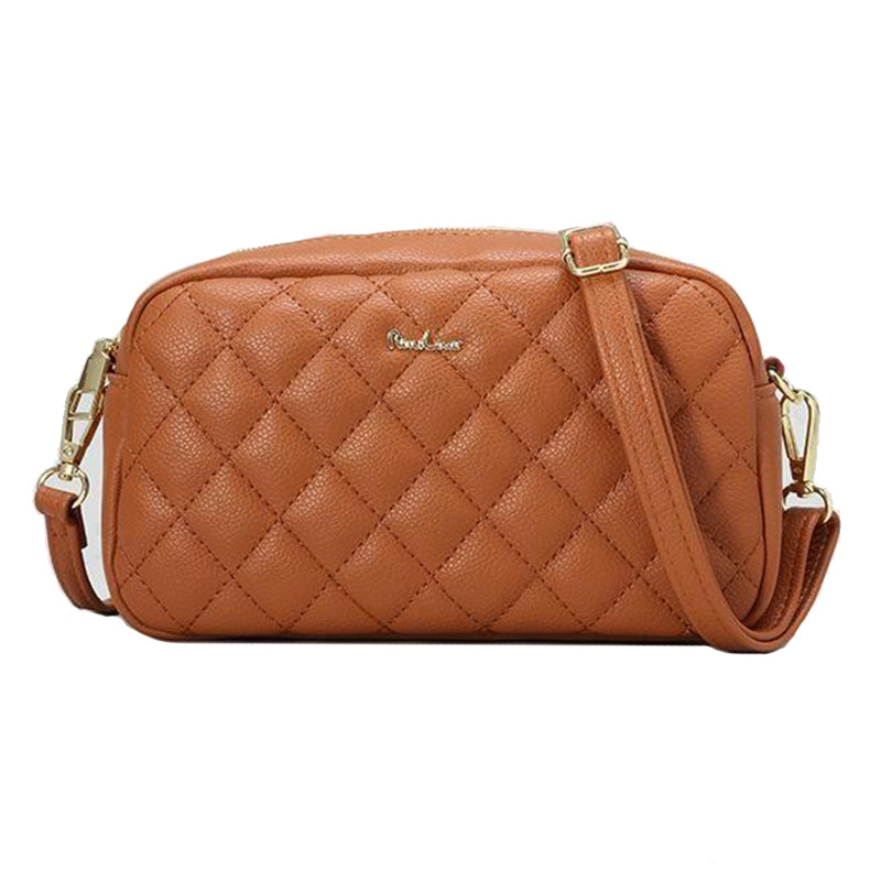 PIERRE LOUES PL614-68 Rhombus Design PU Leather Women Single Shoulder Crossbody Bag