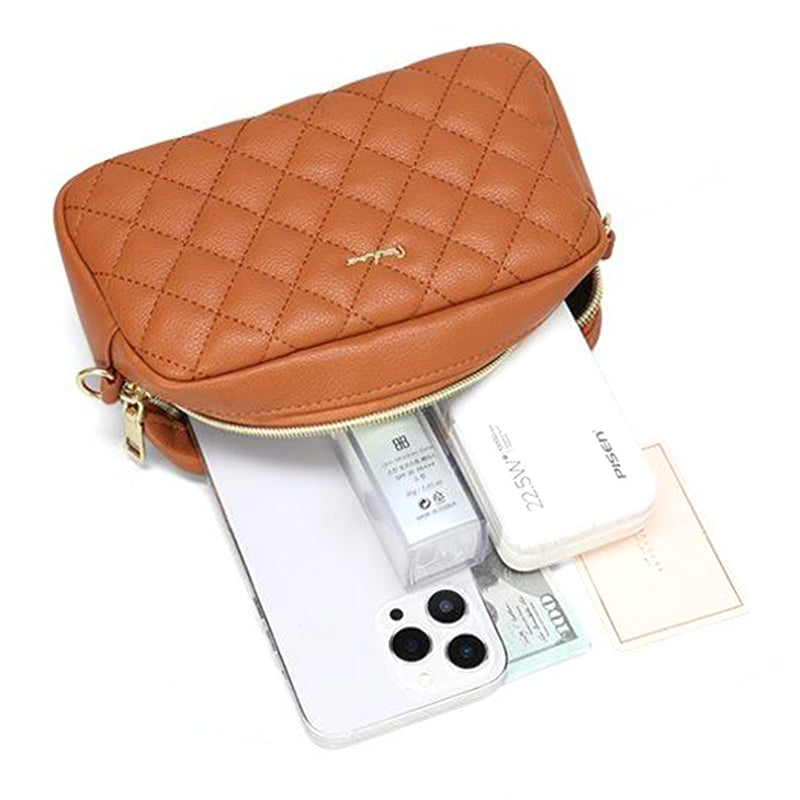 PIERRE LOUES PL614-68 Rhombus Design PU Leather Women Single Shoulder Crossbody Bag