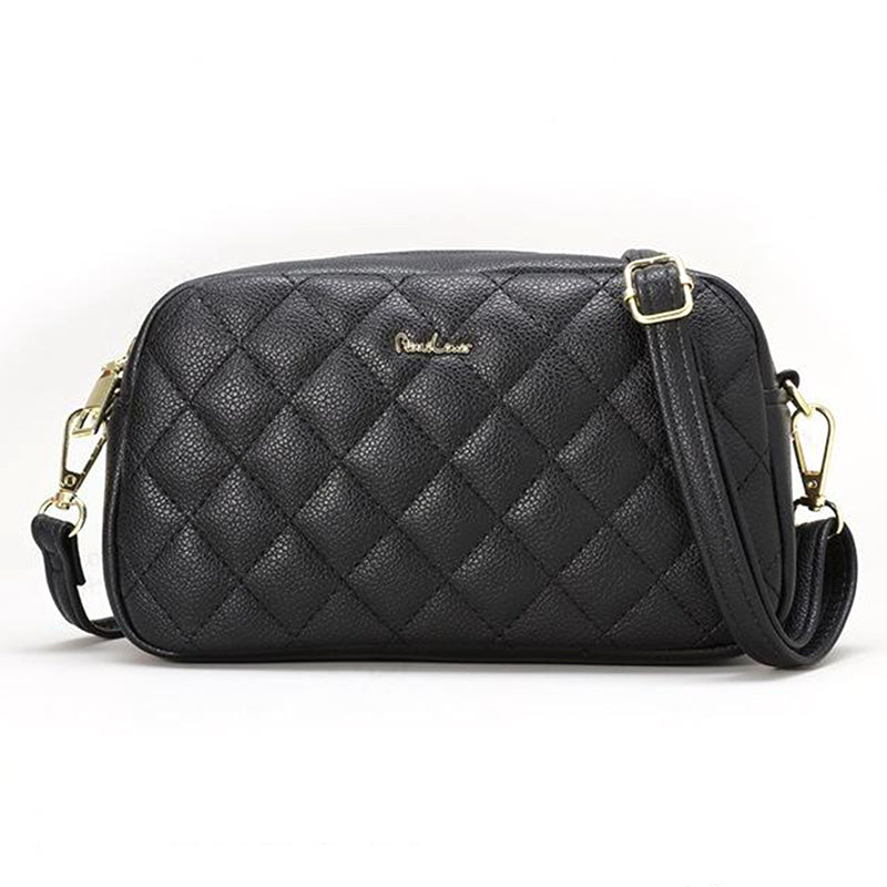 PIERRE LOUES PL614-68 Rhombus Design PU Leather Women Single Shoulder Crossbody Bag