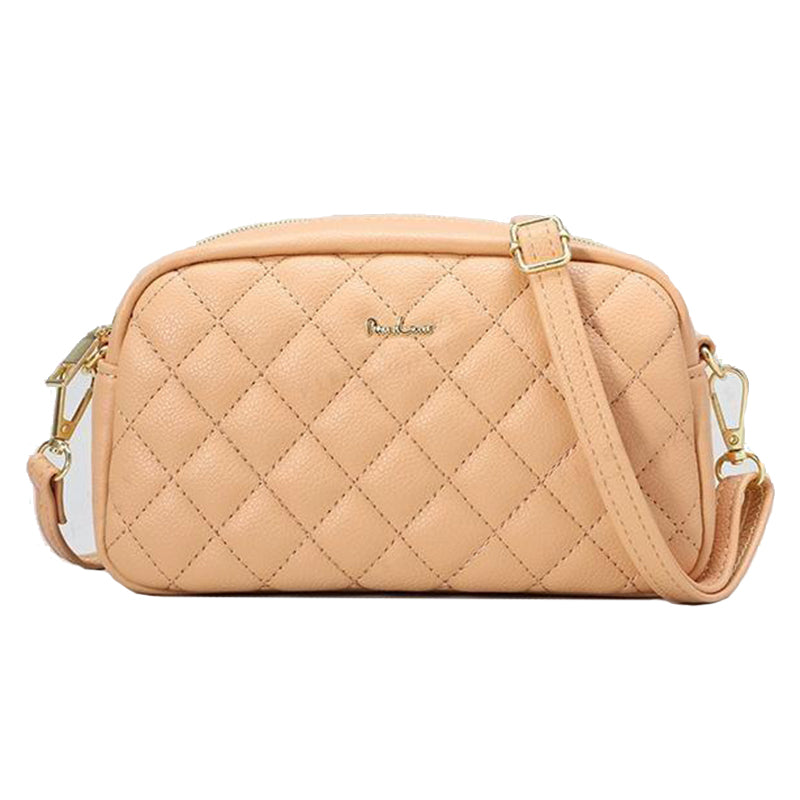 PIERRE LOUES PL614-68 Rhombus Design PU Leather Women Single Shoulder Crossbody Bag