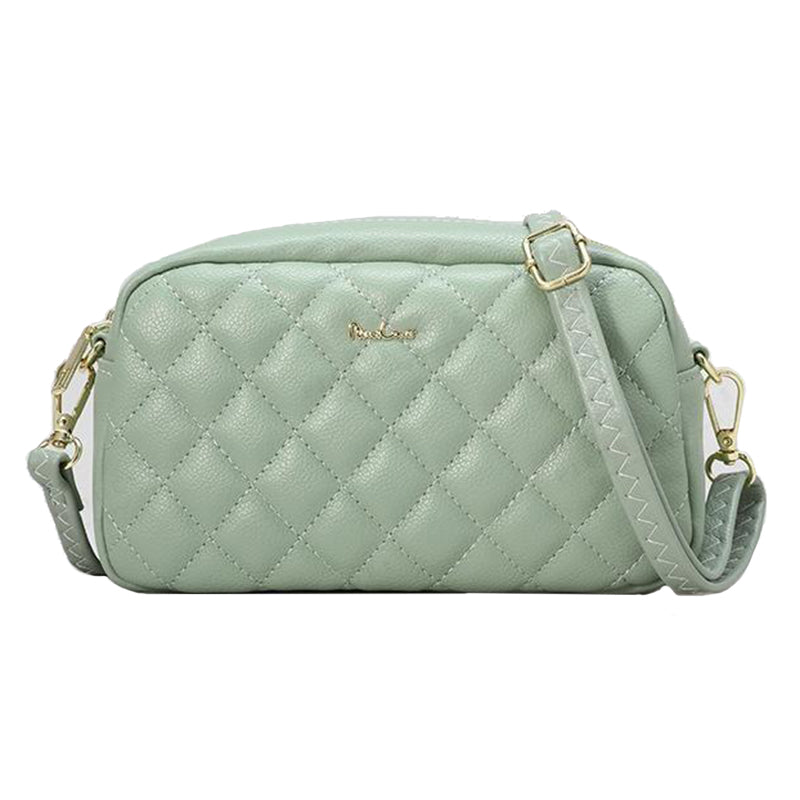 PIERRE LOUES PL614-68 Rhombus Design PU Leather Women Single Shoulder Crossbody Bag