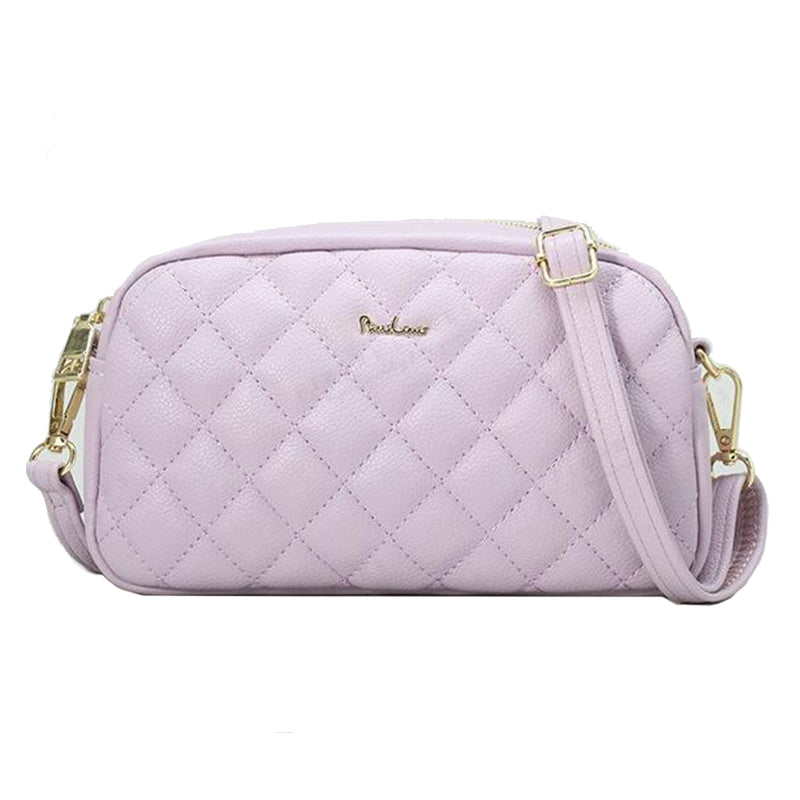 PIERRE LOUES PL614-68 Rhombus Design PU Leather Women Single Shoulder Crossbody Bag