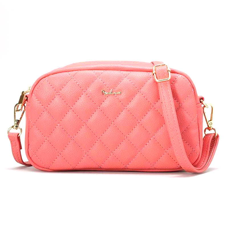 PIERRE LOUES PL614-68 Rhombus Design PU Leather Women Single Shoulder Crossbody Bag