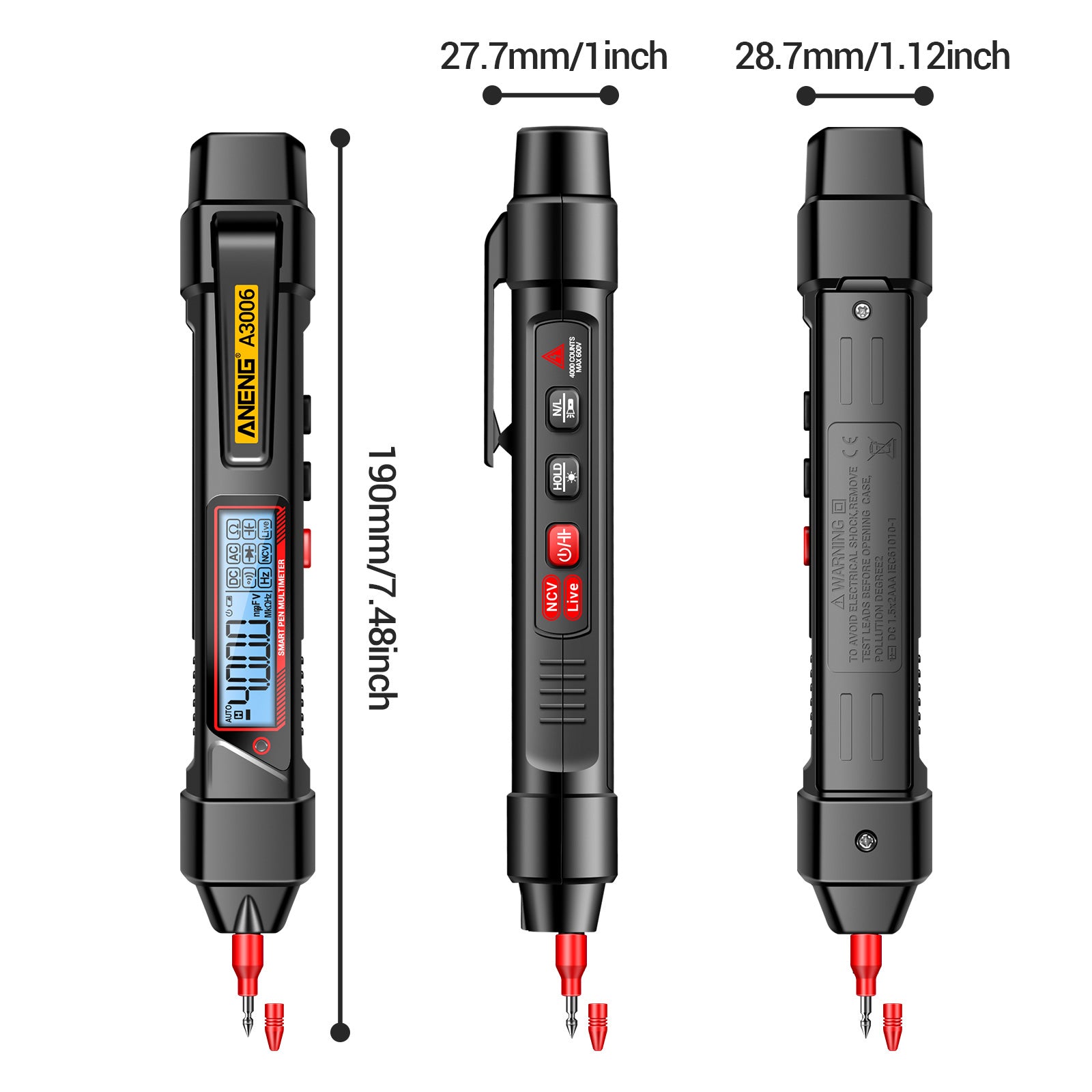ANENG A3006 4000 Counts Digital Multimeter AC / DC Voltage Tester Electrician Tool, High-end Version
