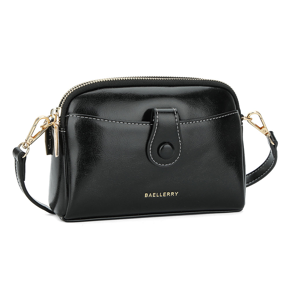 BAELLERRY N8924 Women Dual Layer Shoulder Bag PU Leather Small Crossbody Bag