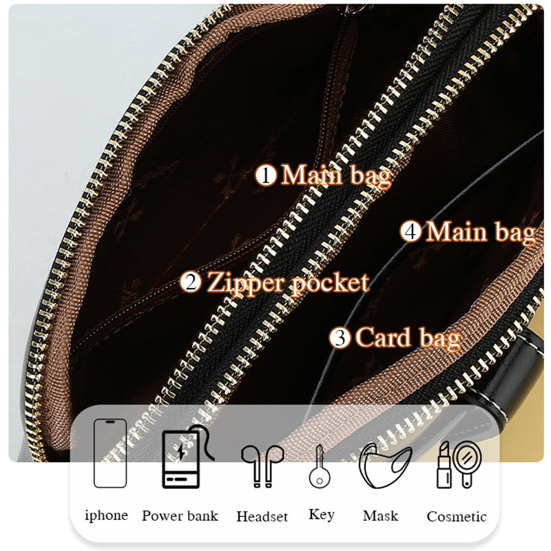 BAELLERRY N8924 Women Dual Layer Shoulder Bag PU Leather Small Crossbody Bag