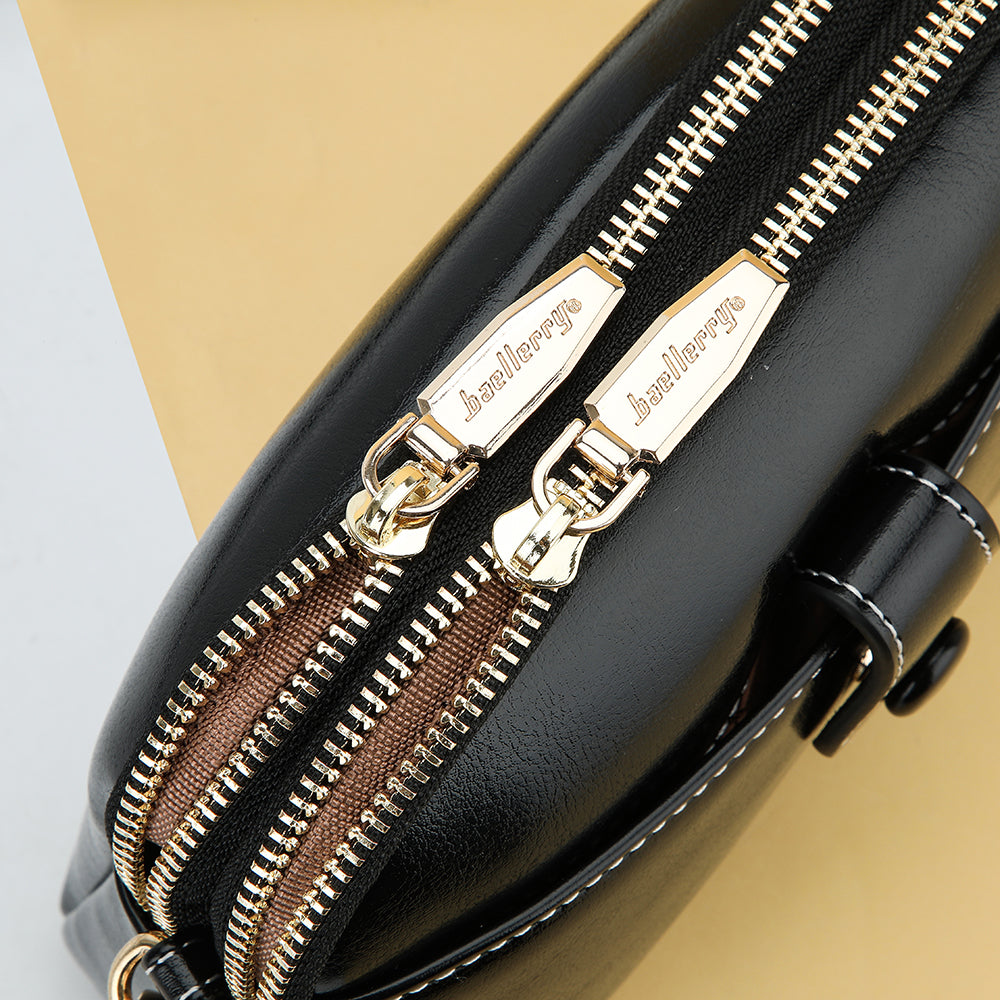 BAELLERRY N8924 Women Dual Layer Shoulder Bag PU Leather Small Crossbody Bag