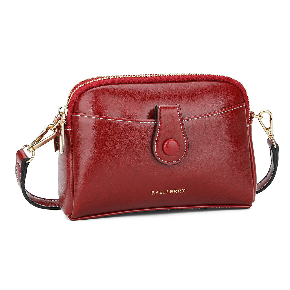 BAELLERRY N8924 Women Dual Layer Shoulder Bag PU Leather Small Crossbody Bag
