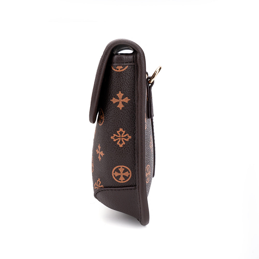 BAELLERRY N8917 Classic Plaid Pattern Square Crossbody Bag PU Leather Shoulder Bag