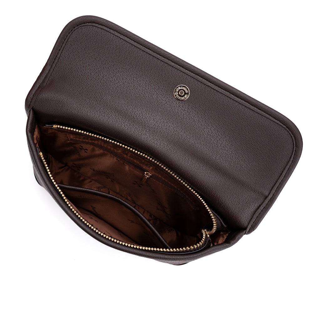 BAELLERRY N8917 Classic Plaid Pattern Square Crossbody Bag PU Leather Shoulder Bag
