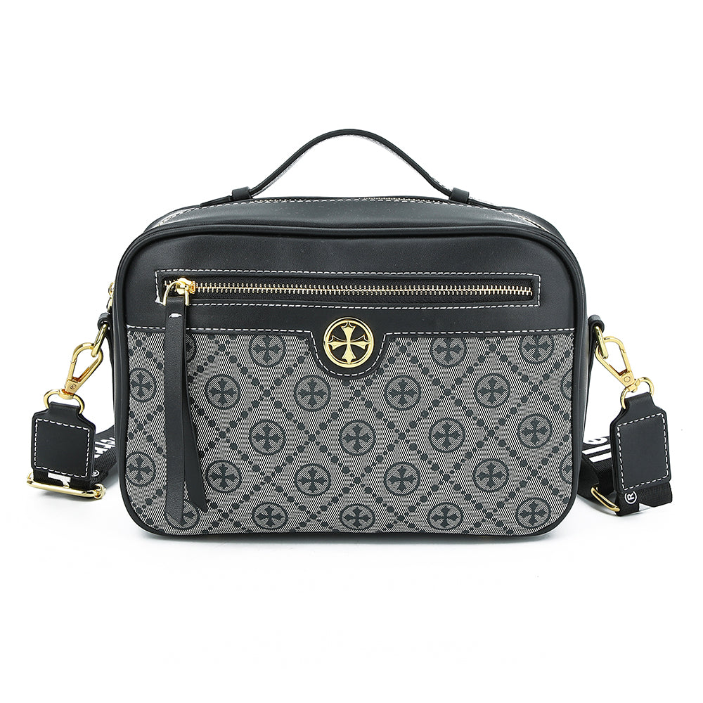 BAELLERRY N8919 Plaid Pattern Women Square Tote Shoulder Bag PU Leather Crossbody Bag
