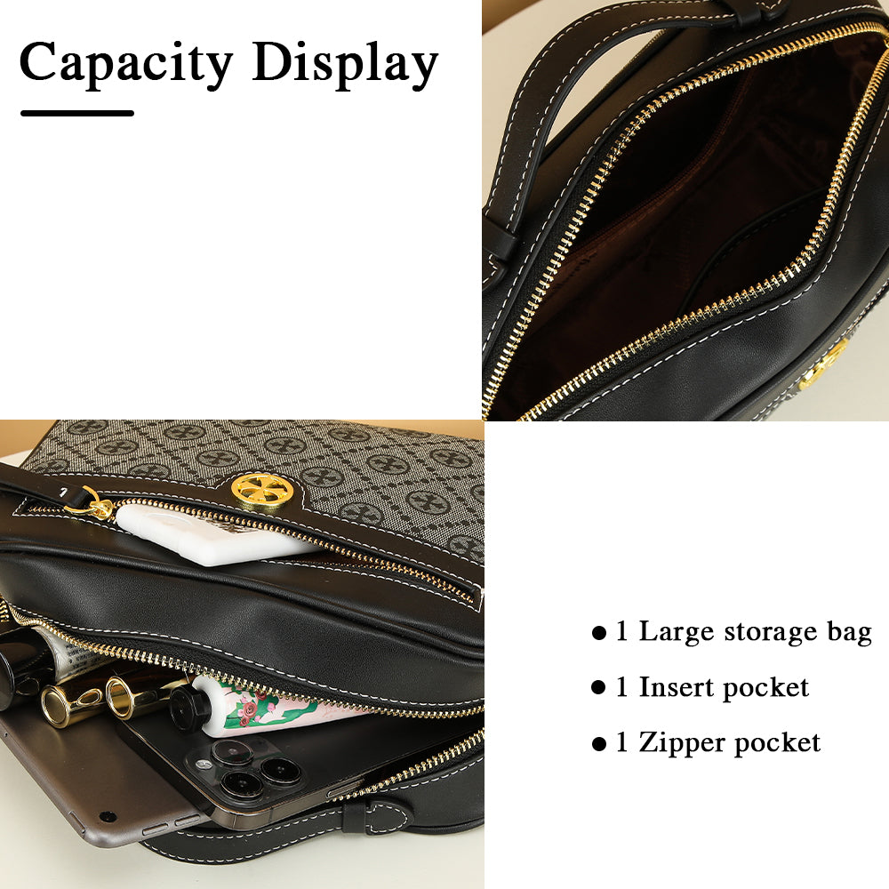 BAELLERRY N8919 Plaid Pattern Women Square Tote Shoulder Bag PU Leather Crossbody Bag