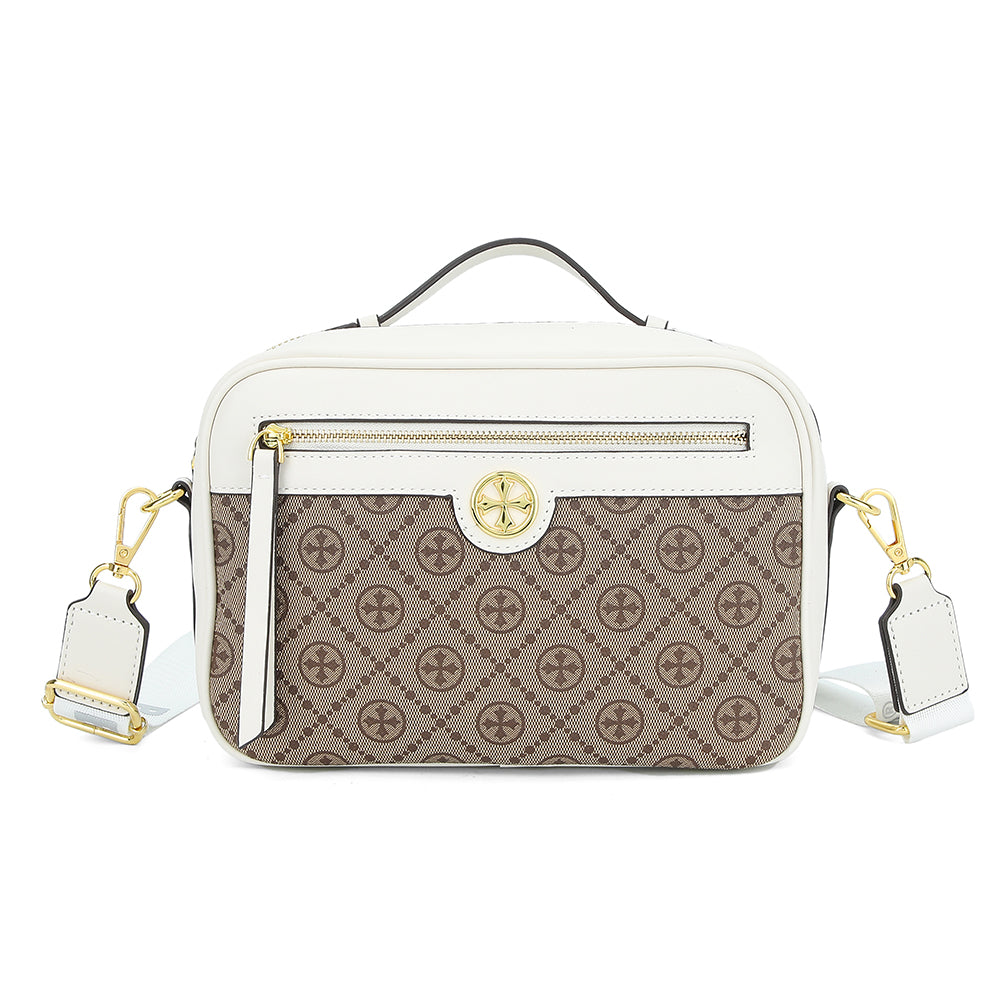 BAELLERRY N8919 Plaid Pattern Women Square Tote Shoulder Bag PU Leather Crossbody Bag
