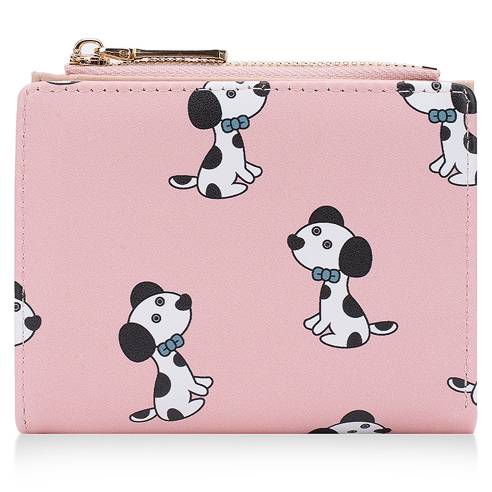 BAELLERRY N8328 Cartoon Dog Pattern Women PU Leather Zipper Pocket Short Wallet