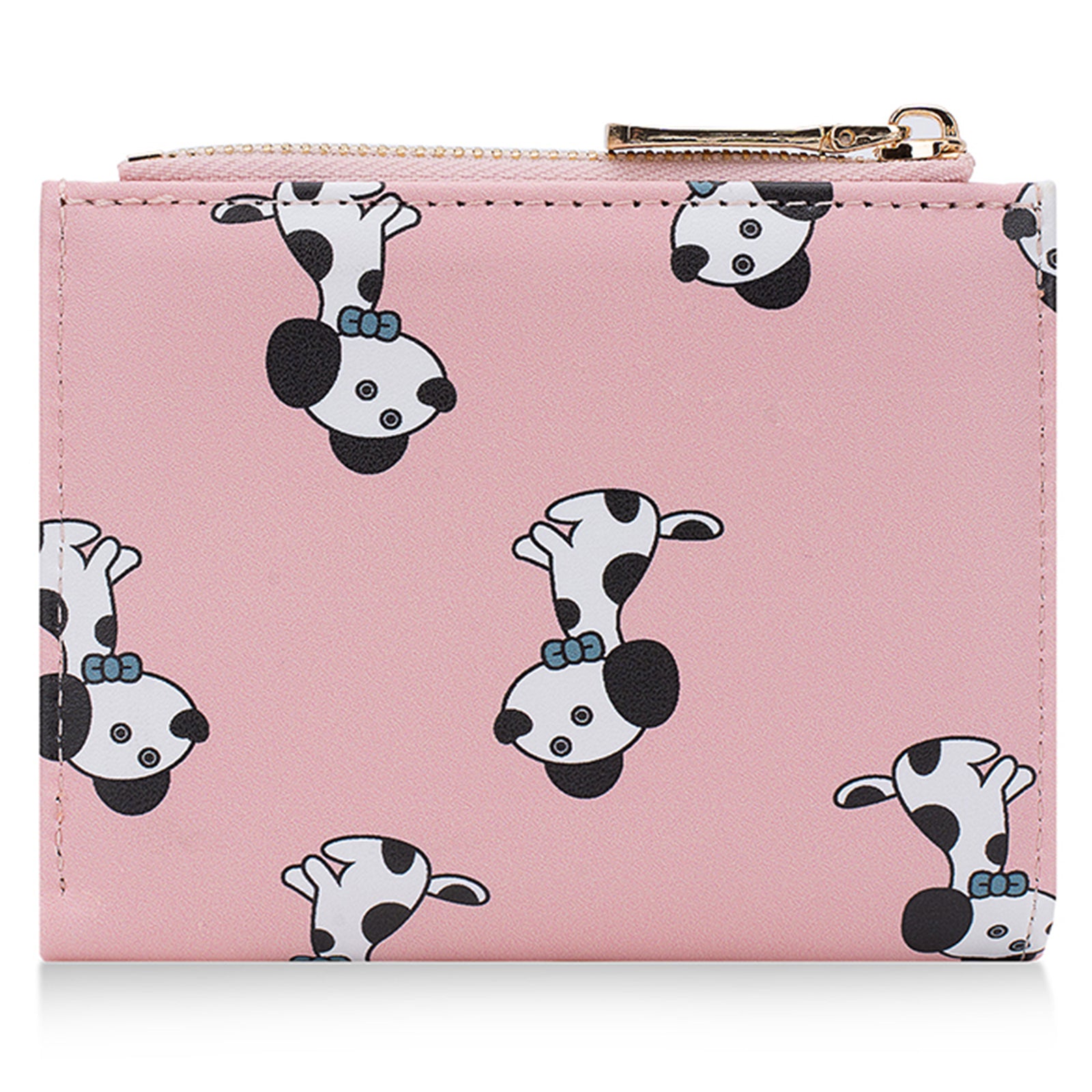 BAELLERRY N8328 Cartoon Dog Pattern Women PU Leather Zipper Pocket Short Wallet