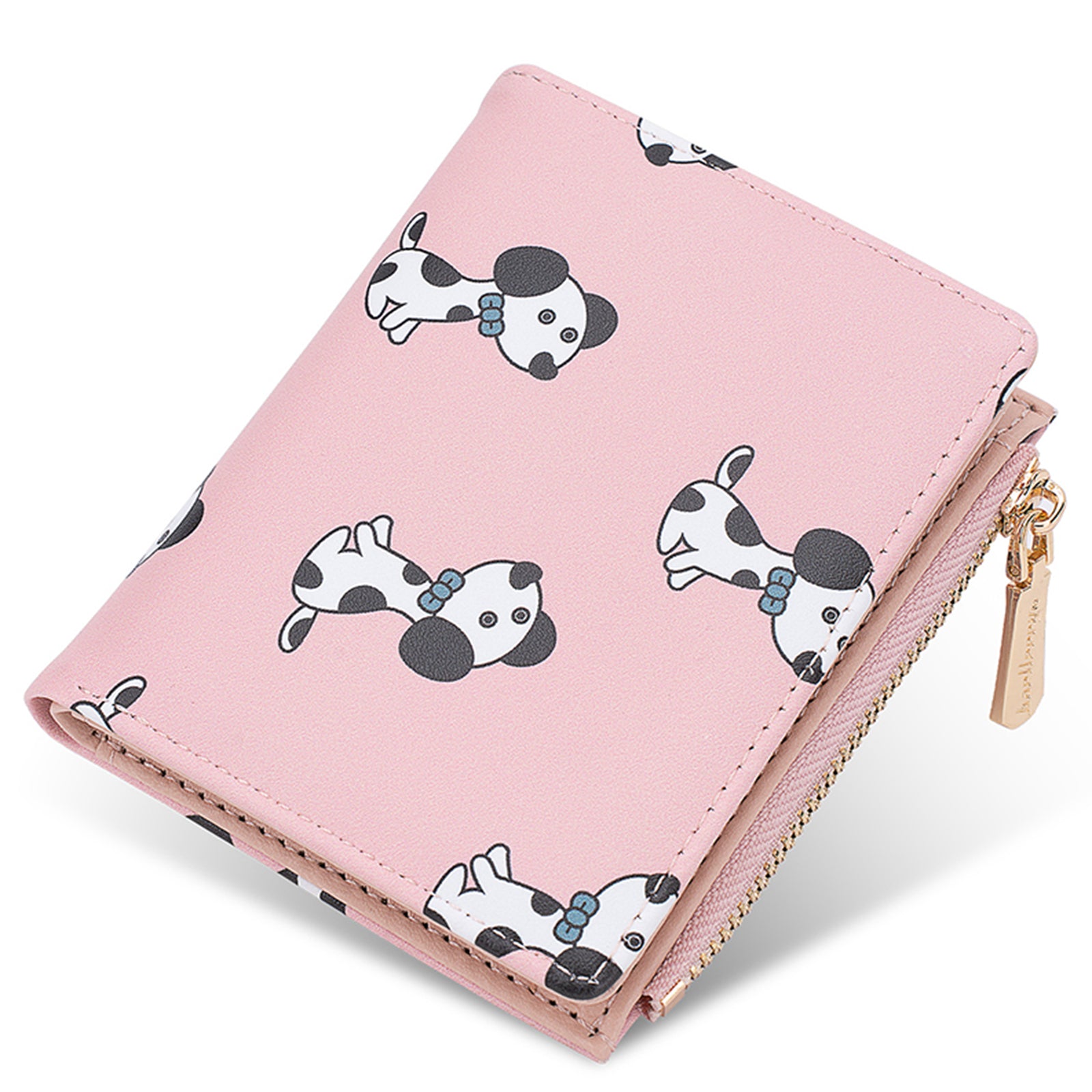 BAELLERRY N8328 Cartoon Dog Pattern Women PU Leather Zipper Pocket Short Wallet