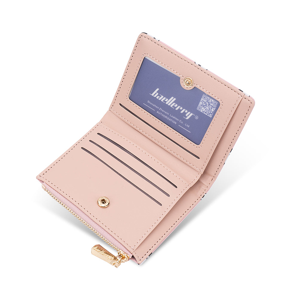 BAELLERRY N8328 Cartoon Dog Pattern Women PU Leather Zipper Pocket Short Wallet