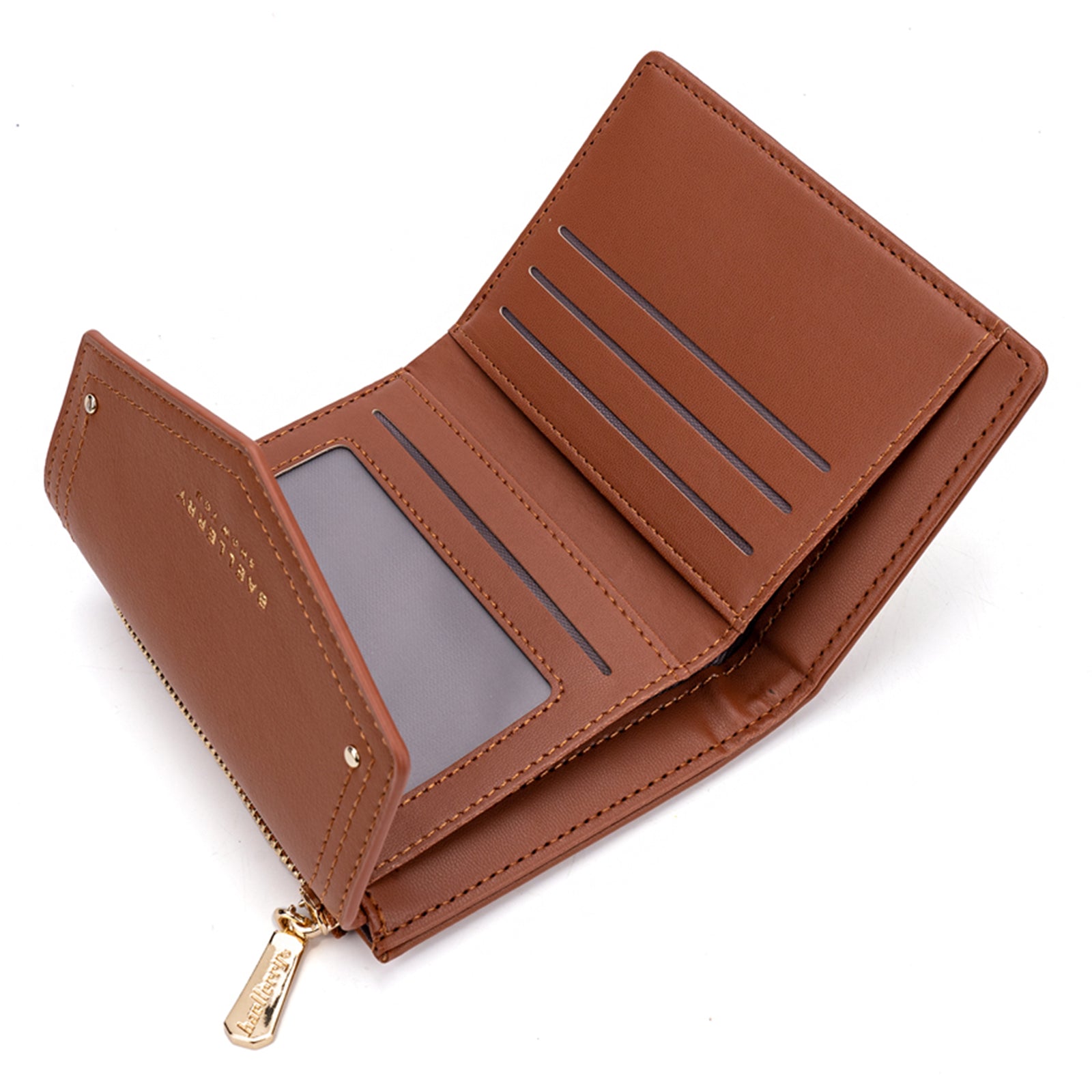BAELLERRY N8326 Splicing Color Teen Girls Wallet PU Leather Card Storage Holder Pouch