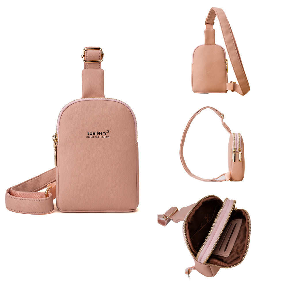 BAELLERRY N8916 Women's PU Leather Chest Bag Crossbody Bag Phone Pouch Purse