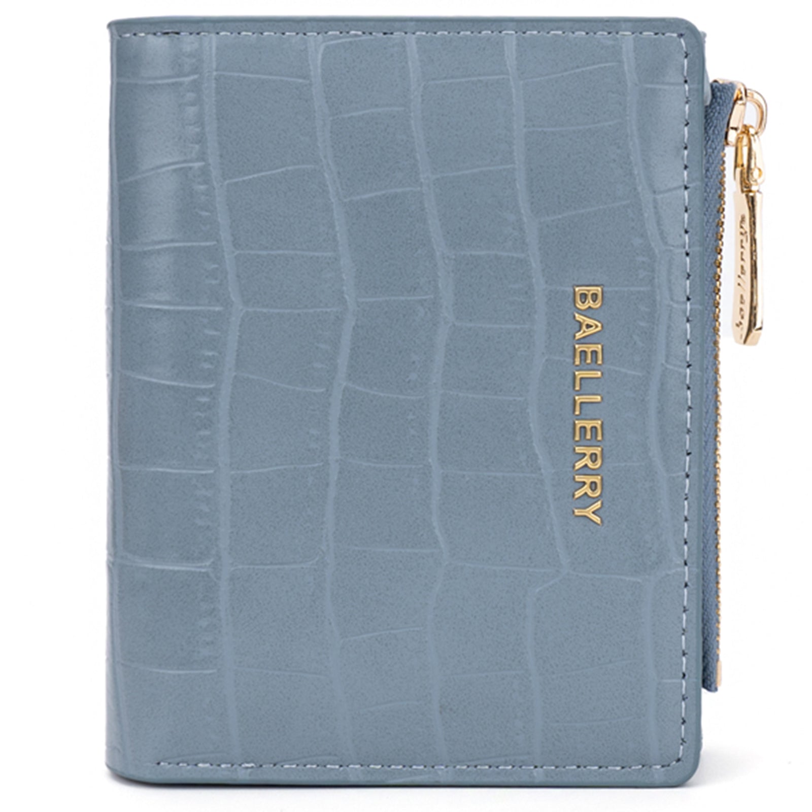 BAELLERRY N8325 Women Stone Texture PU Leather Zipper Pocket Short Wallet