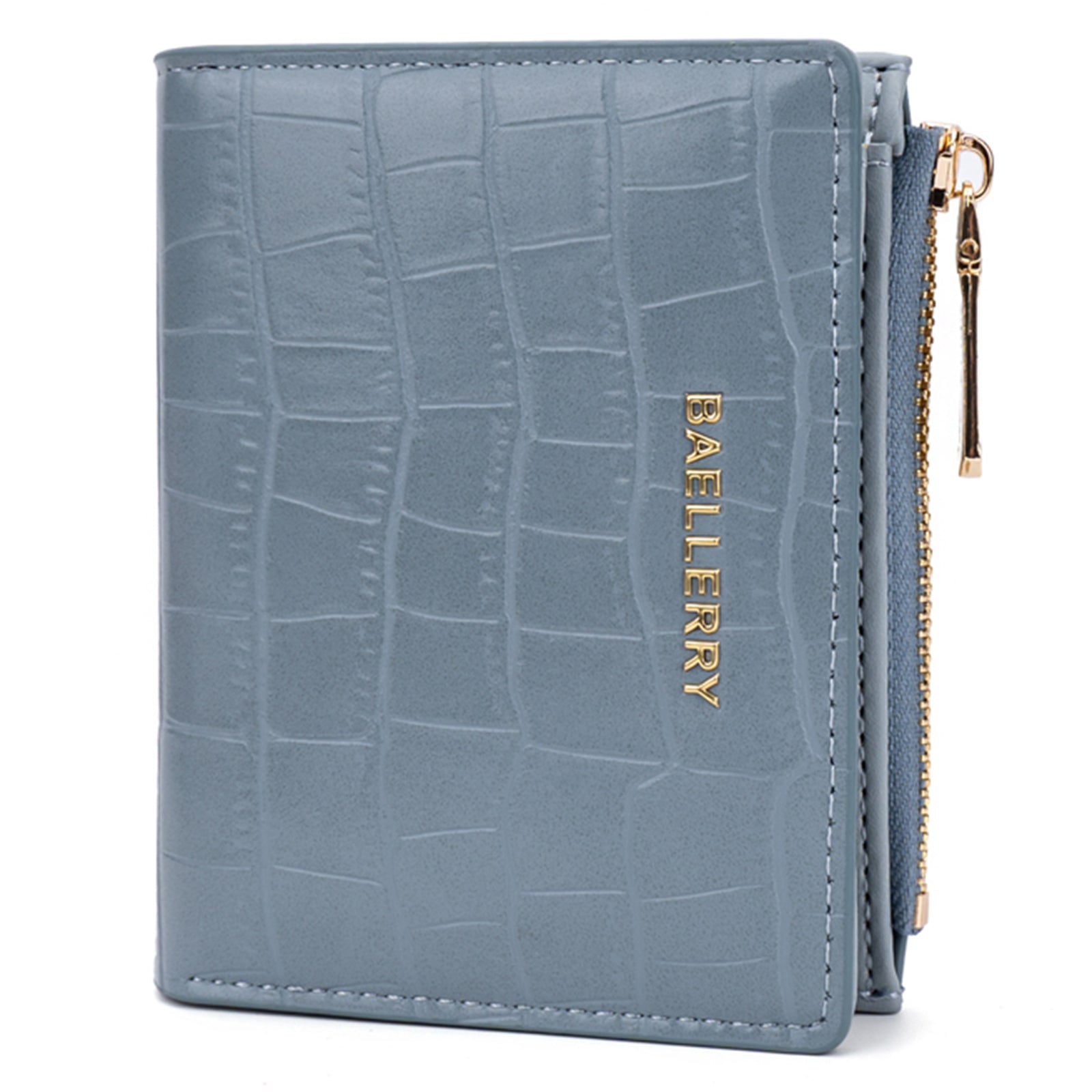 BAELLERRY N8325 Women Stone Texture PU Leather Zipper Pocket Short Wallet